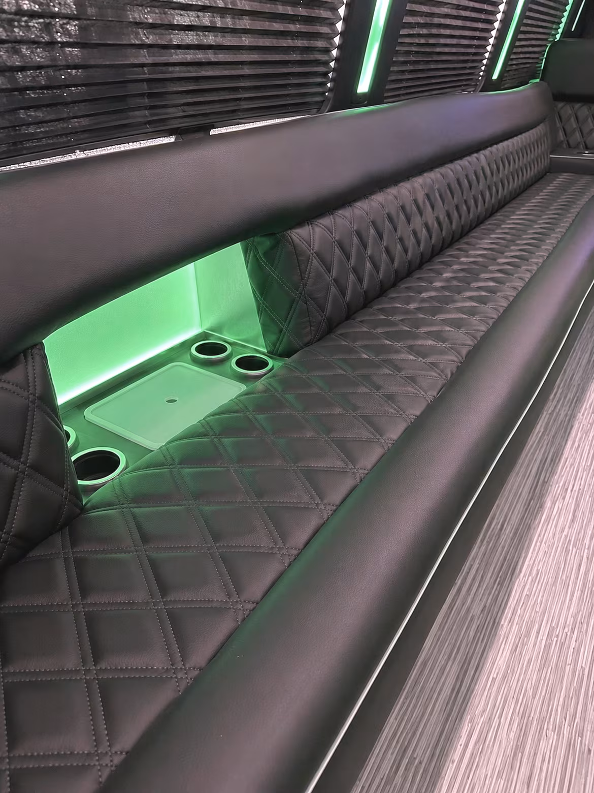 Long Beach Birthday, Sweet 16, & Quinceañera Transportation party bus interior