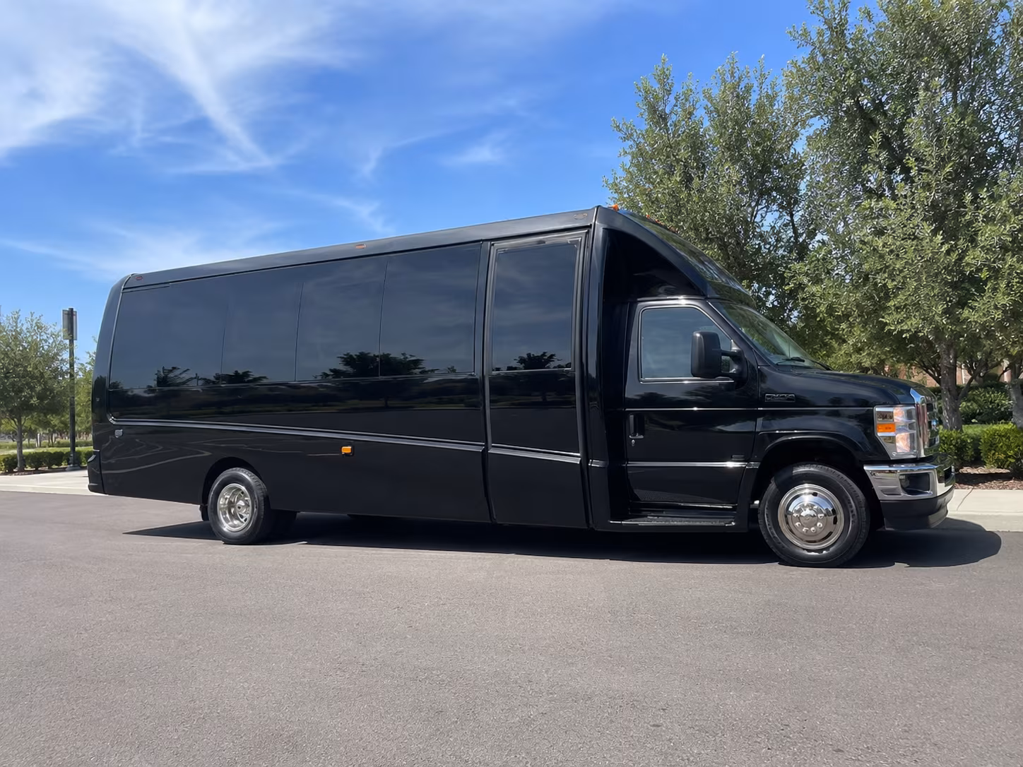 Long Beach Corporate Transportation party bus exterior