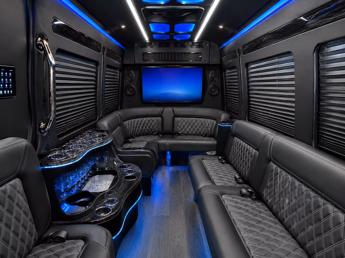 Long Beach Corporate Transportation party bus exterior