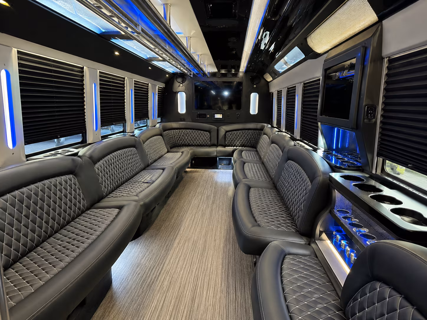 Long Beach Private Event Transportation party bus exterior