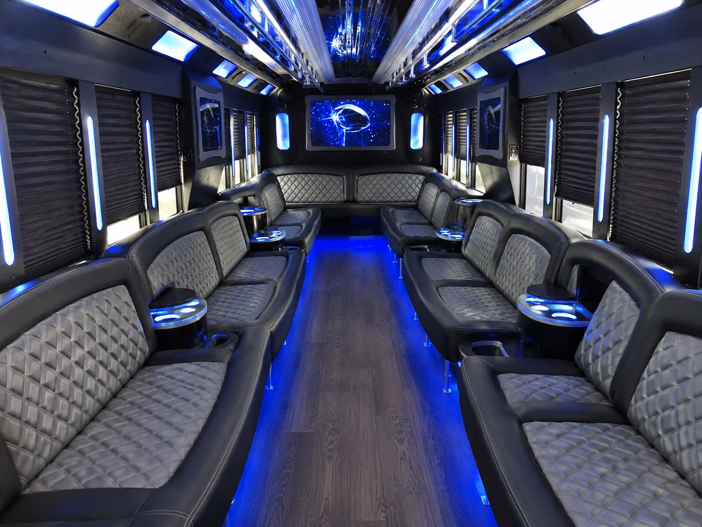 Long Beach Prom & Homecoming Transportation party bus exterior