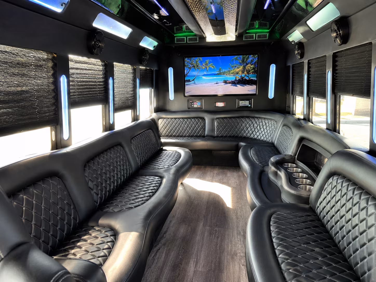 Long Beach Prom & Homecoming Transportation party bus interior