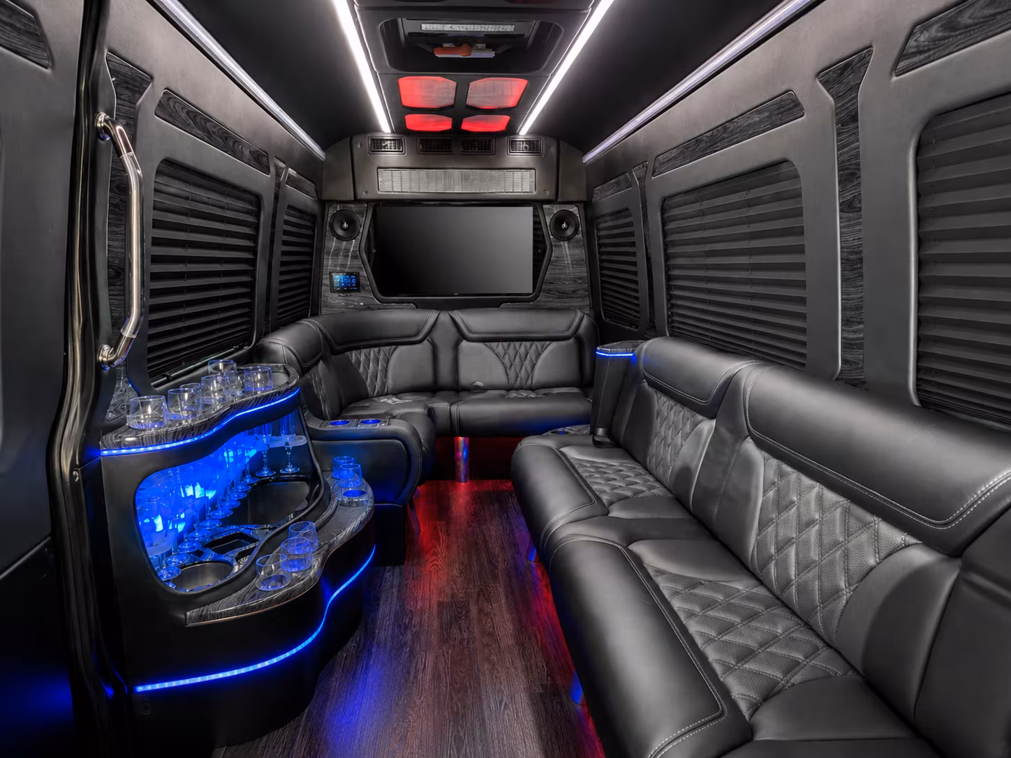 Long Beach School Event Transportation party bus exterior