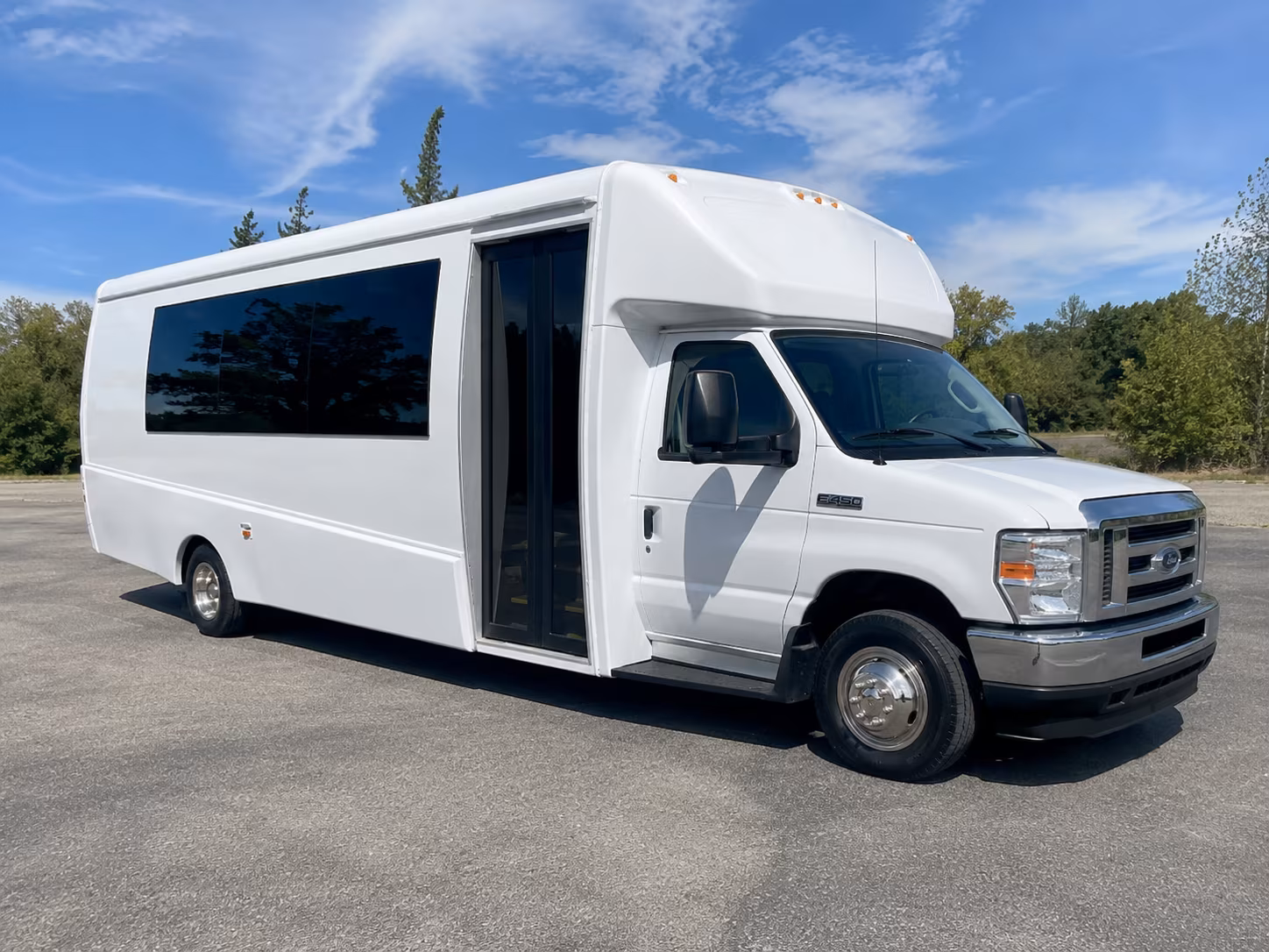 Long Beach Wedding Transportation party bus exterior